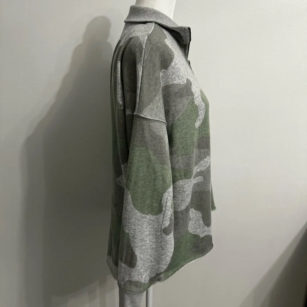 NWOT Aerie Camo soft half zip oversized sweater size small - Picture 4 of 7